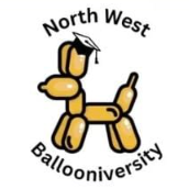 North West Ballooniversity Logo - Yellow Balloon dog with mortar cap